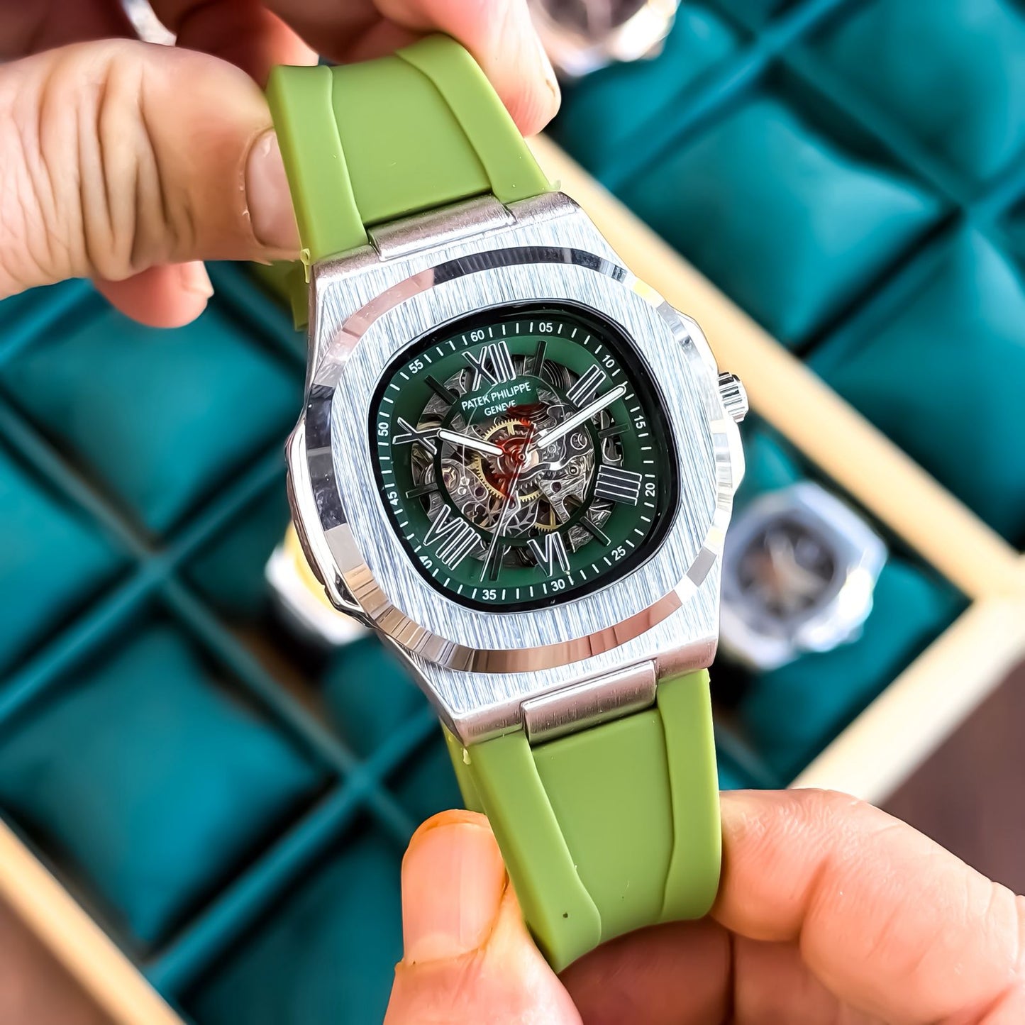 Patek Nautilus Automatic Silver Green