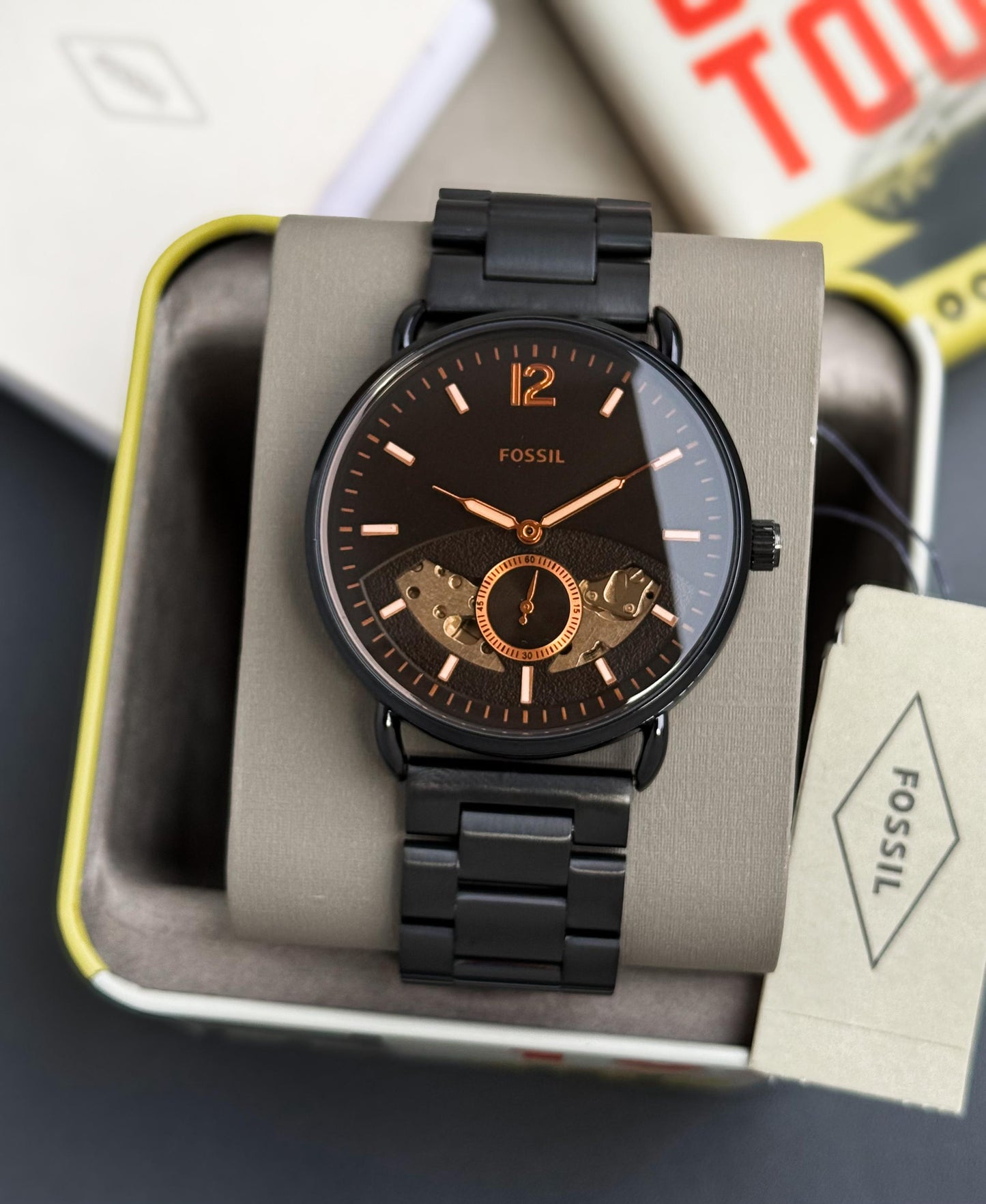 Fossil Black stainless steel chain